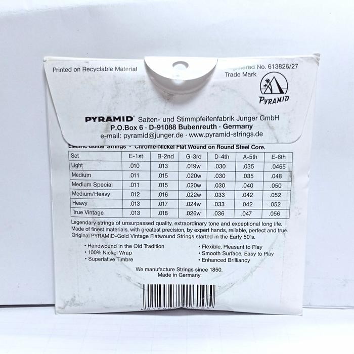 SENAR GITAR PYRAMID ELEKTRIK GOLD NICKEL FLAT WOUND MEDIUM SPECIAL