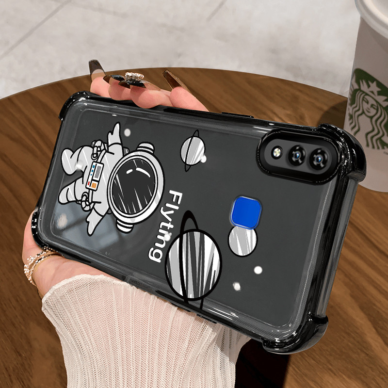 Casing Hp untuk VIVO Y91 Y91i Y93 Y95 Y91C Y1s Y90 Case Astronot NASA Kasing telepon jatuh berlapis 