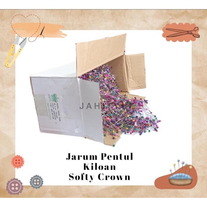 SIAPKIRIM Jarum Pentul / Jarum Pentul Hijab / Jarum Pentul Kiloan PREMIUM SOFTY CROWN READY STOCK