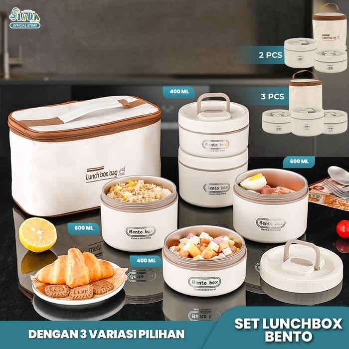 

DISKON SINDA Kotak Makan Siang Bento 304 Stainless Steel Portabel, Tahan Bocor, Gaya Jepang, 1 Set