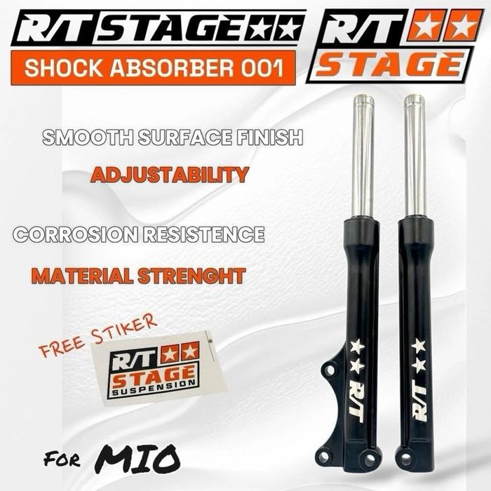 TABUNG SHOCK DEPAN RT STAGE BOTTOM SHOCK ORI SET KANAN KIRI UNIVERSAL MOTOR VARIO BEAT MIO FINO