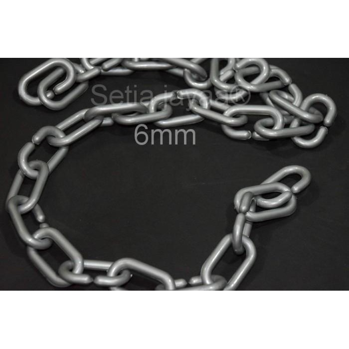

rantai plastik 6mm SILVER / rantai baju / distro / toko / fashion