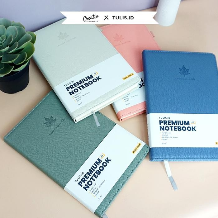 

[Tulis.Id] Premium Leather Notebook With Pen Holder Maple Hardcover A5 Buku Catatan Kulit