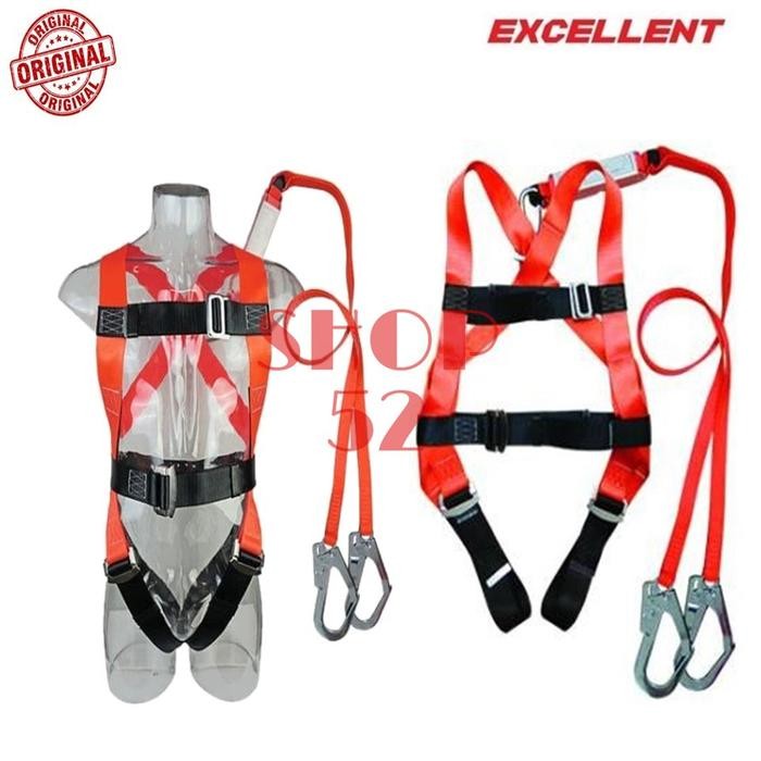 FULL BODY HARNESS DOUBLE HOOK BESAR DENGAN SHOCK ABSORBER