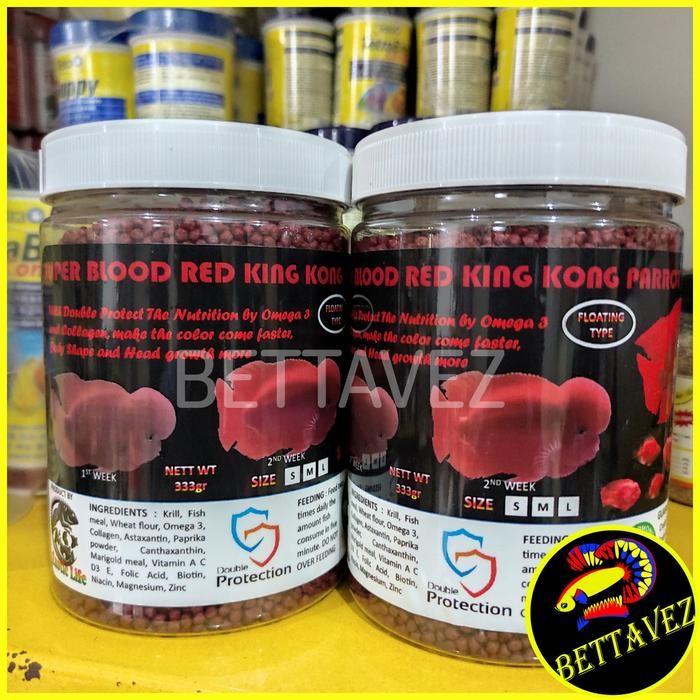 SUPER BLOOD RED KING KONG PARROT PAKAN PARROT & LOUHAN 333GR