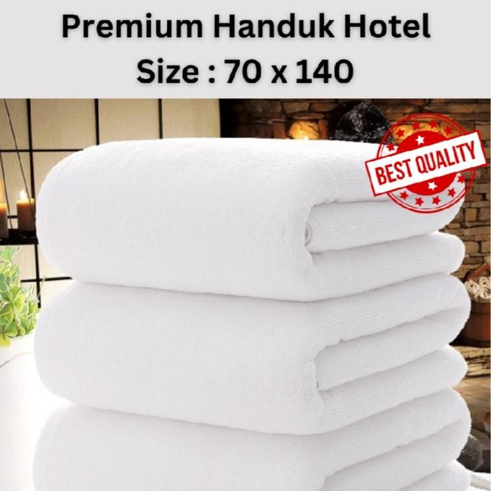 [Handuk Mandi Hotel] - HANDUK HOTEL PUTIH PREMIUM QUALITY 140x70 handuk murah Bulu Pria