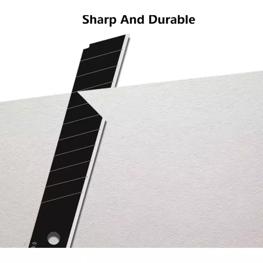 

(Isi 10pcs) Isi Ulang Cutter Hitam Besar 18mm SK5 Refill Cutter Besar Tajam 18mm Stainless SERBAGUNA DI RUMAH