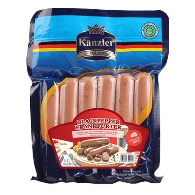 

Pilihan- Kanzler Blackpepper Frankfurter (Sosis Sapi Lada Hitam)