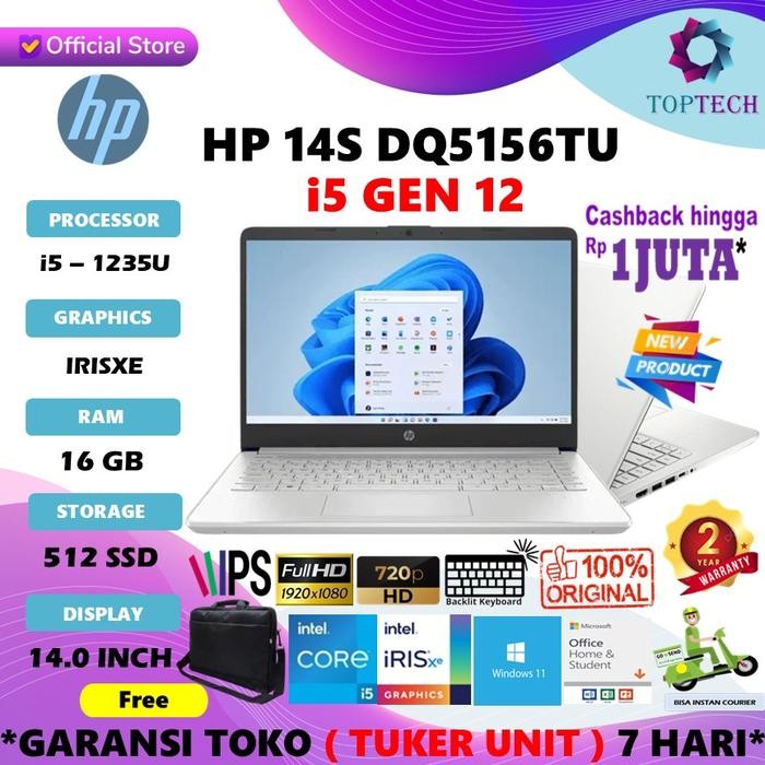 Pilihan- Laptop Hp 14S Core I5 1235 16Gb 512Gb 14.0Fhd Ips W11 Ohs