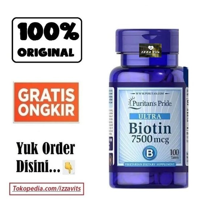 Puritan's Ultra Biotin 7500 mcg 100 Tab Puritan Puritans 7500mcg