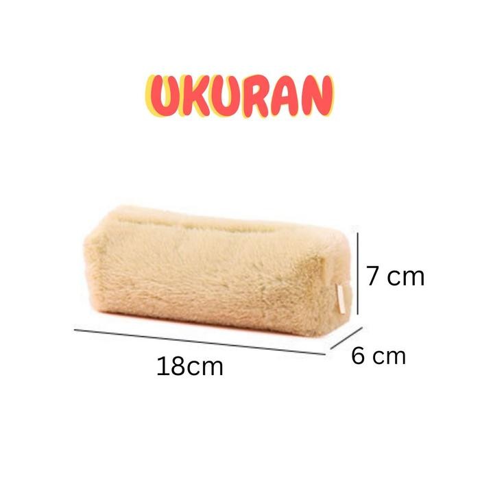 

New TOPER Kotak Pensil Bulu Halus Soft Tepak Pencil Kapasitas Besar Model Korea Fuzzy Estetik Tempat