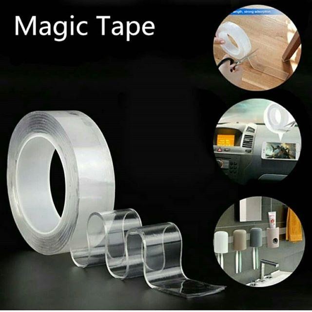 Grip Tape 100 cm Nano Magic Double Isolasi Dinding Tembok HP Lem 3 cm