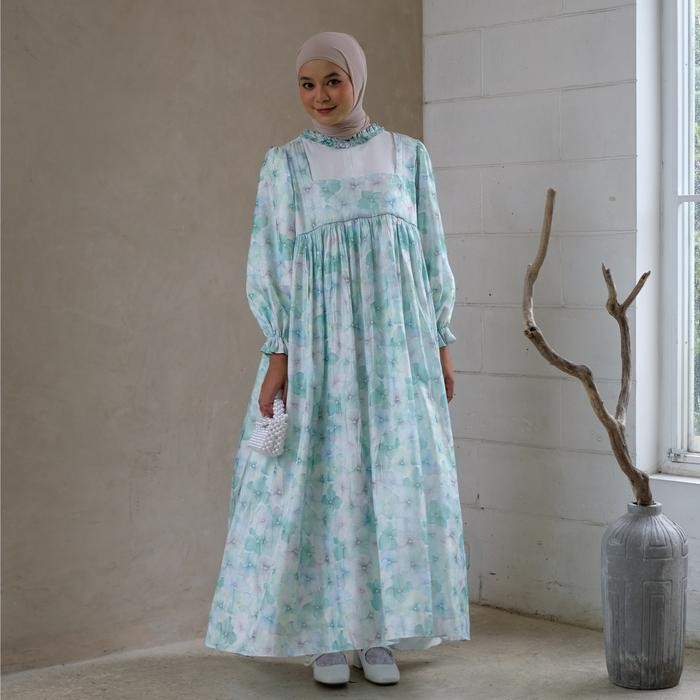 Eclemix Dress Rula Dress Wanita Baby Doll Vintage Muslim Gamis Gaun Mewah Kondangan