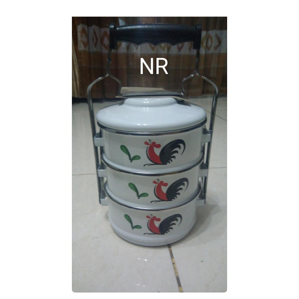 Rantang Susun 3 Motif Ayam Jago