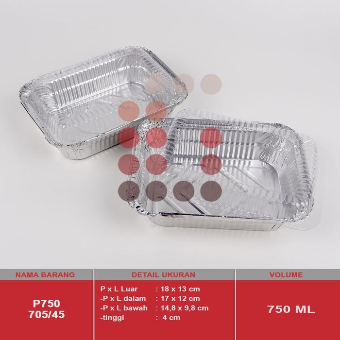 Alumunium foil cup BX 0750 / P750 + tutup ISI 30 PCS