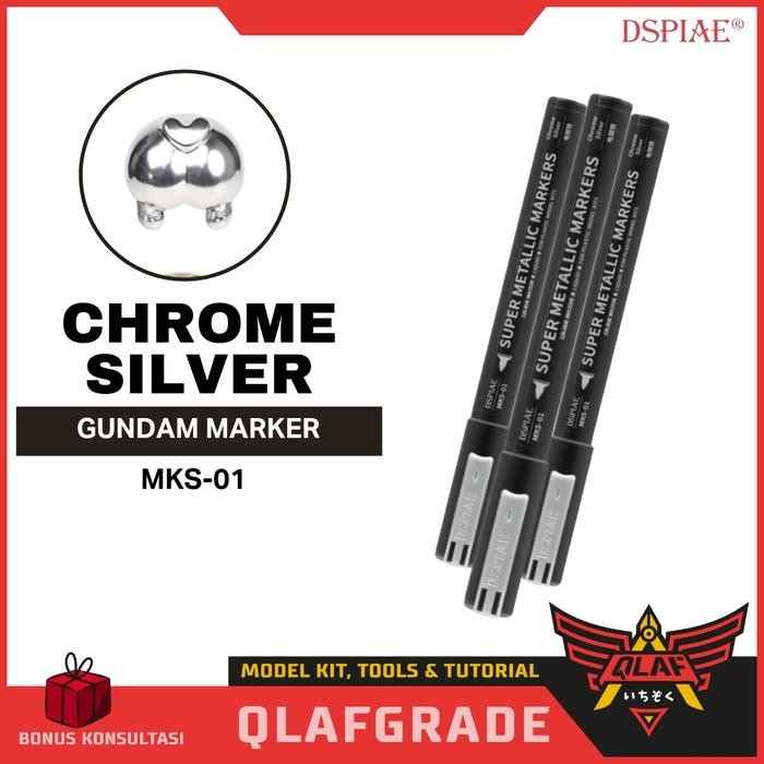 

OJ Gundam Marker Metallic CHROME SILVER soft tip marker panel line dspiae MKS