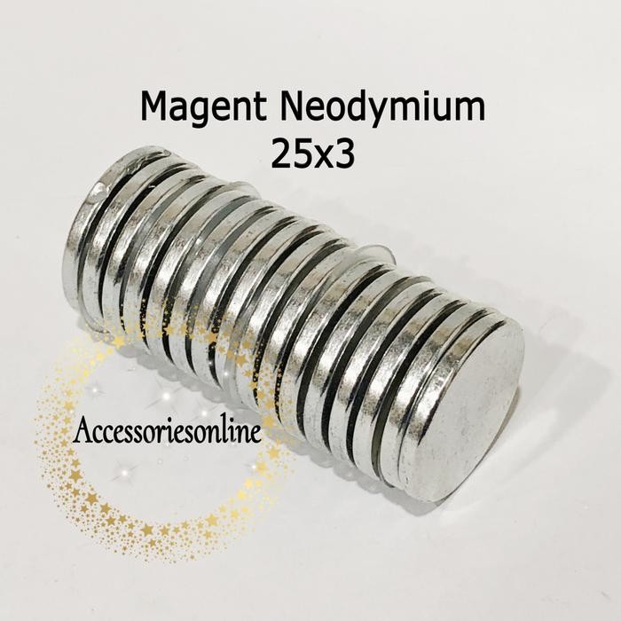 

New Magnet Neodymium Bulat koin/disc 25mm X 3mm