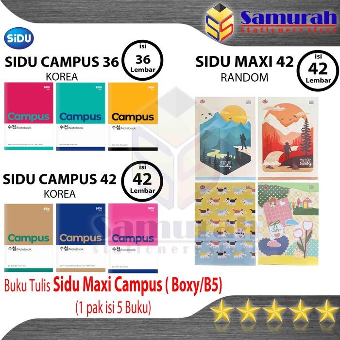 

Buku Tulis Sidu Maxi 42 Lembar / Sidu Campus Korea Besar isi 42 Lbr Ukuran Boxy / B5 Campuss / 1 pak