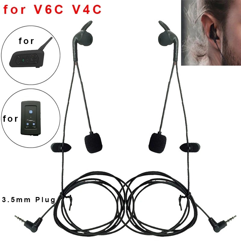2PCS 3.5mm In Ear Headphones Suitable For FBIM V6 V4 V6C V4C Referee Headset Intercom