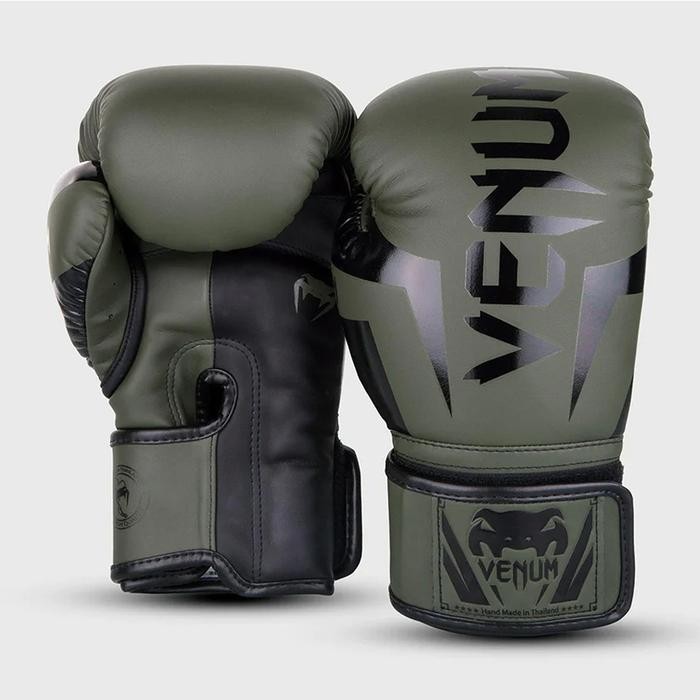 Sarung tinju boxing glove Venum Elite Boxing Gloves Khaki Black 12oz