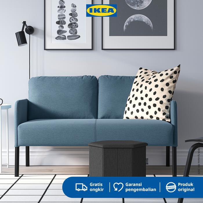 IKEA GLOSTAD Sofa 2 Dudukan Minimalis Knisa Biru