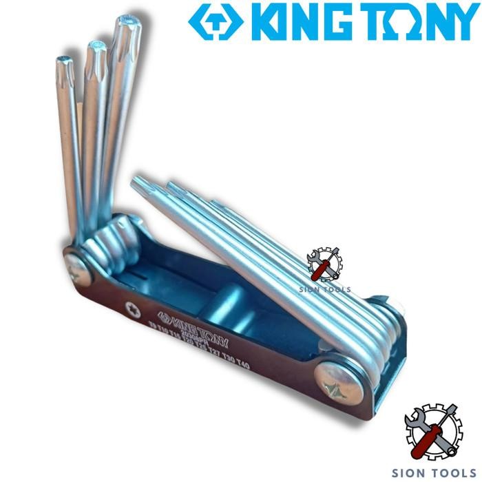 KING TONY KUNCI L BINTANG SET (KNIFE TYPE) 8 PCS / STAR L WRENCH SET