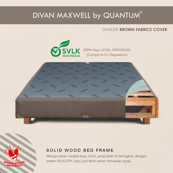 Quantum Divan Maxwell Brown - Dipan Kayu Kasur Springbed Spring Bed