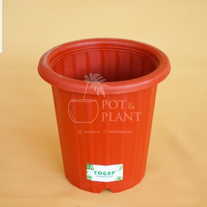 (Lusinan) Pot Plastik Yogap 15Cm Ypt13 Cokelat