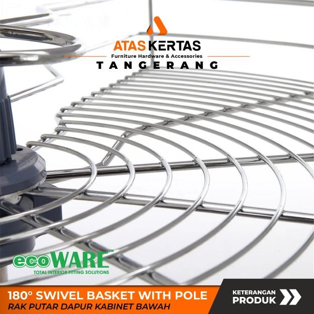 RAK PUTAR KITCHEN SET 180 DERAJAT - RAK DAPUR SUDUT PUTAR STAINLESS - 180 SWIVEL BASKET WITH POLE -