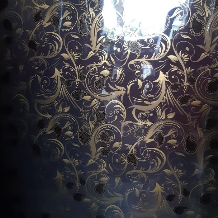 t00e- Fiber Pagar Tebal 0,6 Mm New Batik Emas Uv Protect Plastik Tutup Pagar