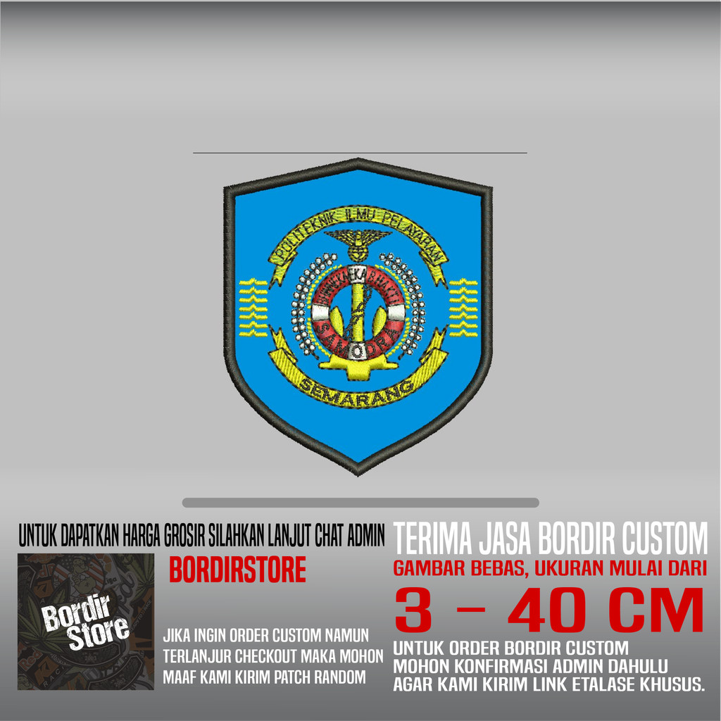 POLITEKNIK ILMU PELAYARAN SEMARANG BS-661 PATCH BORDIR LOGO/EMBLEM