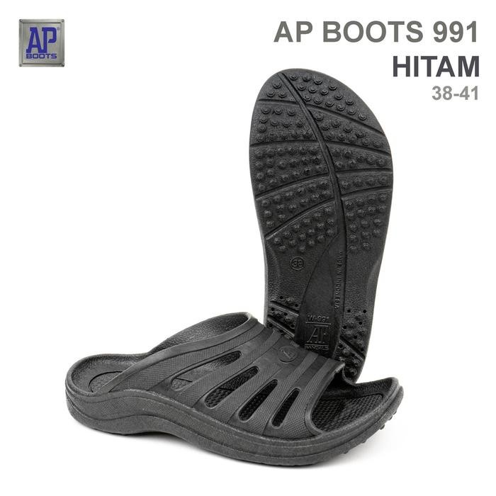 fwxh-Ap Boots 991 Hitam - Sandal Selop Karet Sendal Pria