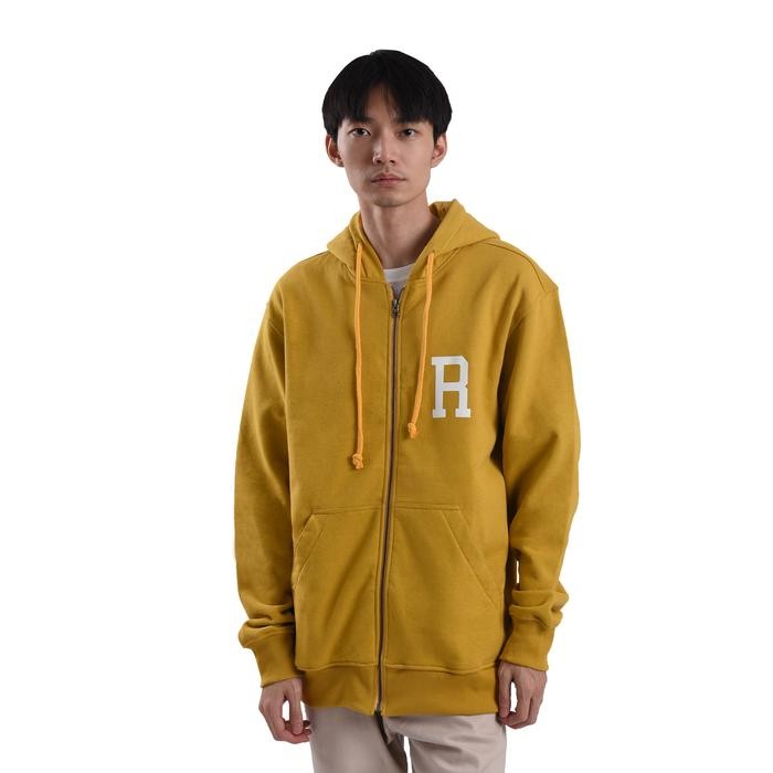 108p- Roughneck Hz017 Mustard Sig R Zipper Hoodie Cowok