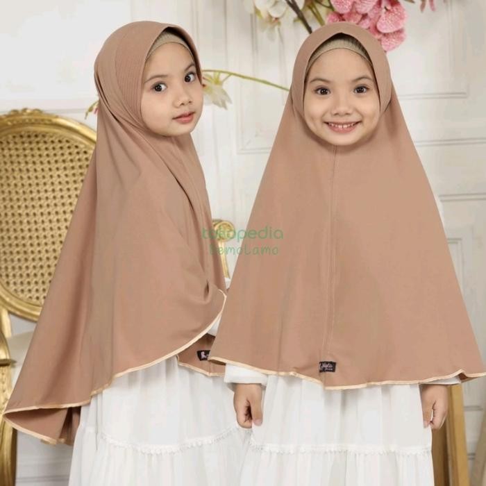 tci0- Kerudung Anak Syar'I Bergo Anak Sd Jumbo Jilbab Anak Syakira List Nyaman Instan Syari