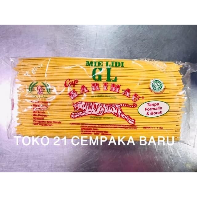 Mie Lidi GL Cap Harimau 1 KG Mi Lidi Mentah Mi Gandum Mi Kiloan 1KG