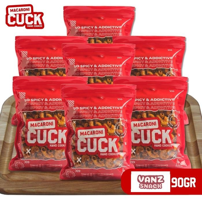 Cuck Basreng, Makaroni Goreng, Usus Rasa Pedas Daun Jeruk - Netto 80/90 gr