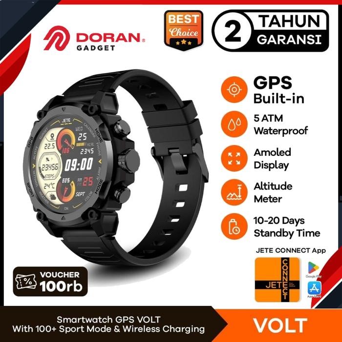 Smartwatch JETE VOLT with GPS Built in Waterproof Altimeter & Barometer