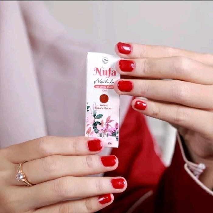 Inai Kuku Muslimah NUFA Beauty Maroon (Pasta) - Isi 10 ml - Brown, Black - Cherry, Orange, Art,
