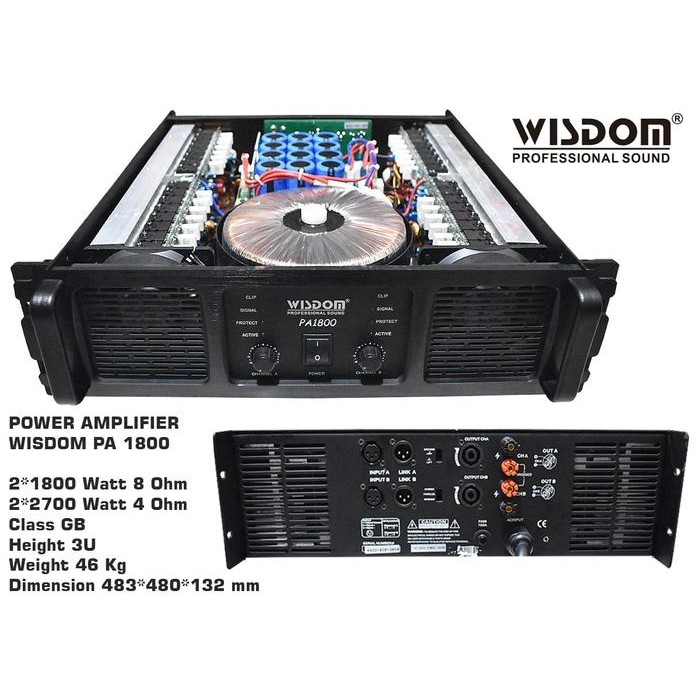 Terhemat Power Amplifier Wisdom Pa 1800 / Pa1800 / Pa-1800 Original Terlariss 