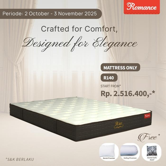 Romance - R140 Plushtop MATRES ONLY (Romance Grosir)