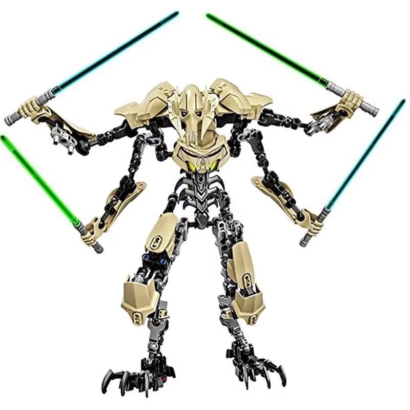 Hot 32Cm Ksz714 Star Toy Anime Action Figure Robot Grievous With Lightsaber Hilt Combat Model