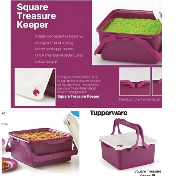 DISKON Tupperware Promo Square Keeper w/ Handle - Rantang Besar Serba Guna READY STOCK