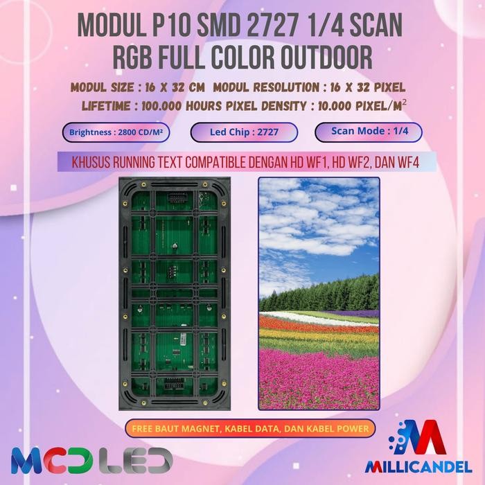t3g7- Panel Modul P10 Smd Rgb Full Color Outdoor 2S 4S 8S 1/2S 1/4S 1/8S Jws