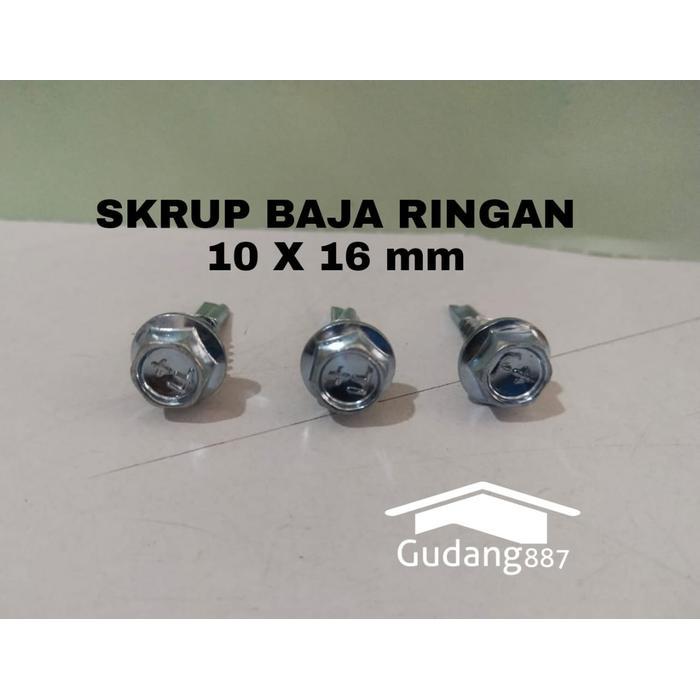 Terlaris Baut Baja Ringan 10X16Mm / Baut Reng / Skrup Baja Dan Reng / Mur Baja
