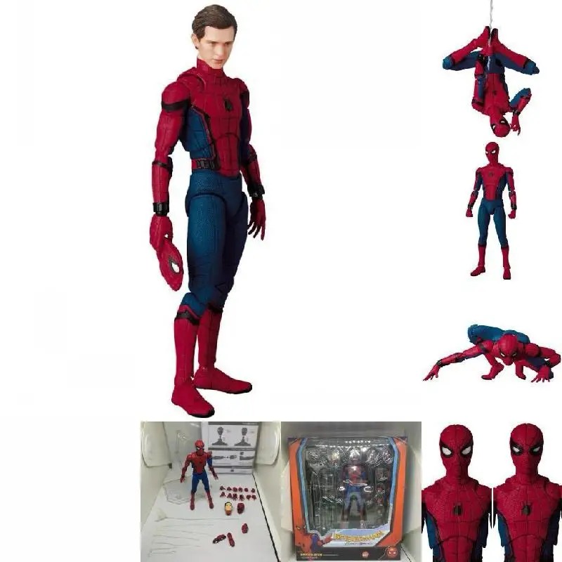 Marvel Avengers Spiderman Homecoming Action Figure Statue Can Change Tom Holland Face Spider Man
