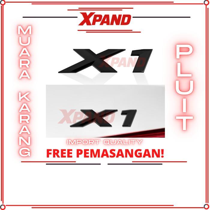 TERLARIS Emblem Bagasi BMW X1 LOGO Emblem BLACK GLOSS