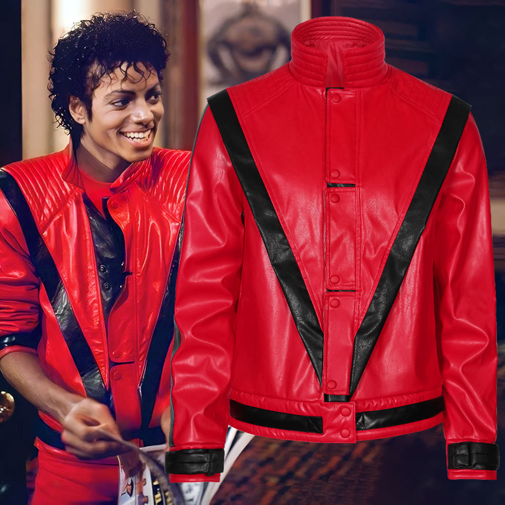 Michael Jackson Thriller Scary Costume Red Leather Jacket For Women Man S Dress Halloween Baseball
