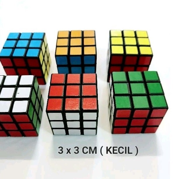 puzle ubik kotak 3x3 mini ukuran 3cm