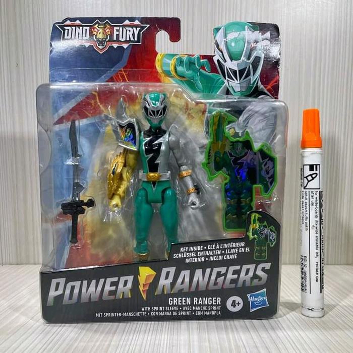 HOT SALE MAINAN ACTION FIGURE POWER RANGERS GREEN RANGER DINO FURY POWER RANGER LIGHTHNING
