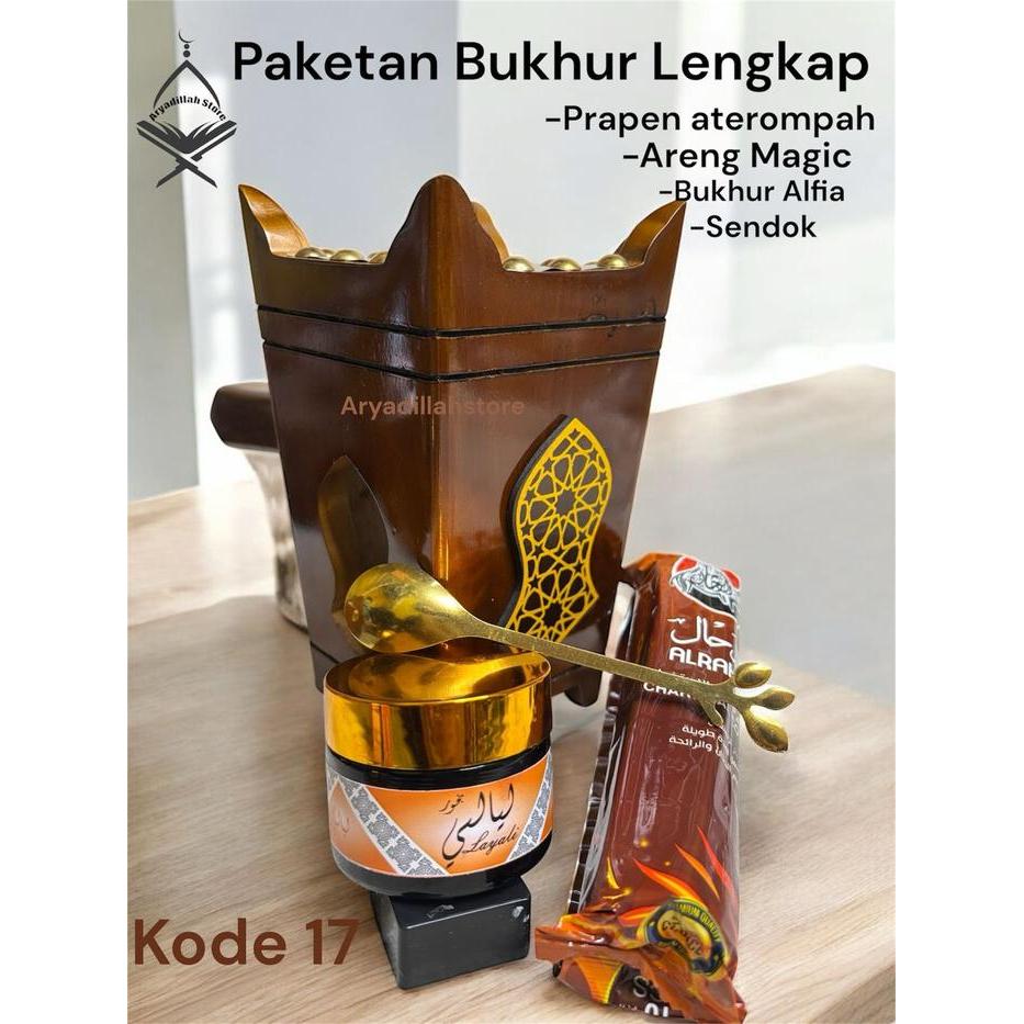 Paketan Bukhur Lengkap 4in1 Bukhur Kasturi Paketan Bukhur Termurah Paket Prapen kayu Jati